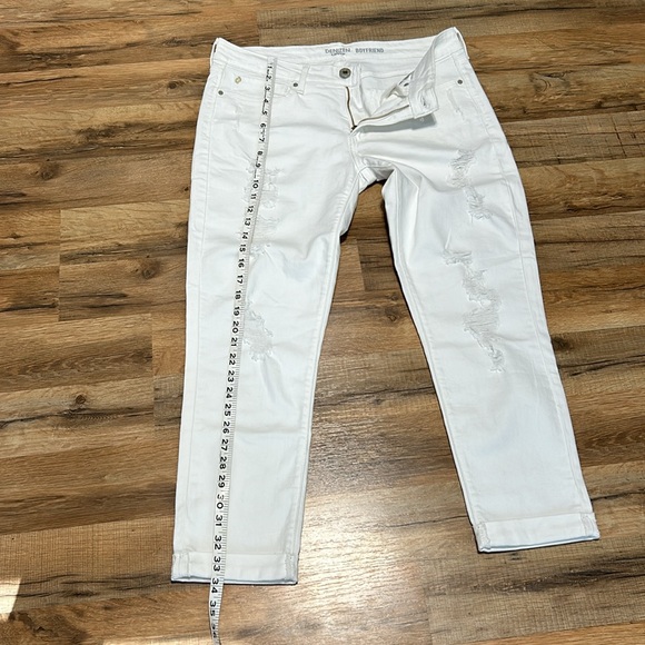 DENIZEN BY LEVIS WOMENS MIDRISE BOYFRIEND JEANS ANKLE WHITE DISTRESSED Sz 11 W30 - Picture 8 of 12